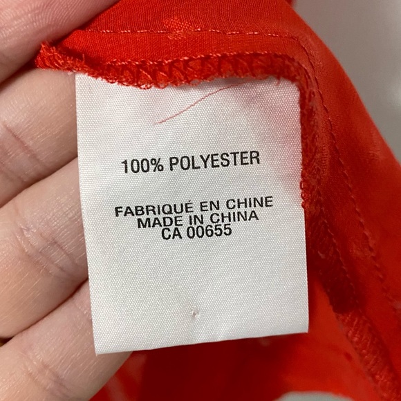 Smart Set Red Sheer Short Sleeve Blouse | Medium - Picture 8 of 9